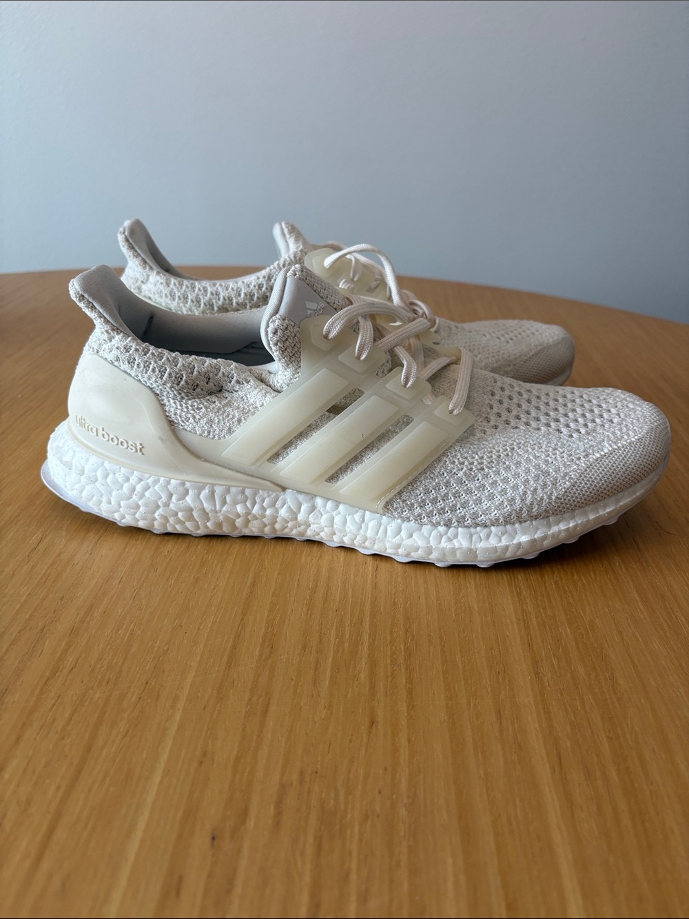 adidas Ultra Boost Knit Sneakers in Cream/White - Picture 4 of 6